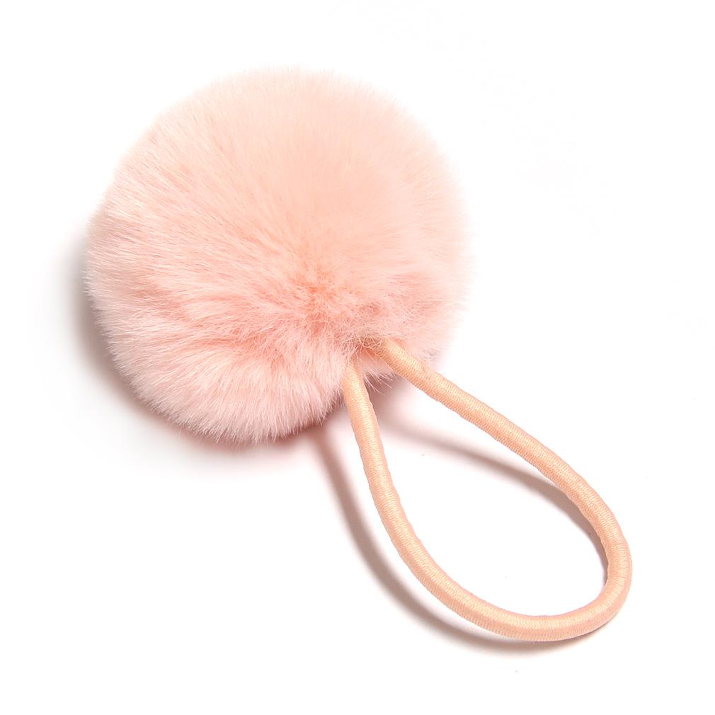 Imitation Rex Rabbit Fur Scrunchie: Cute, Versatile Pom-Pom Elastic Hair Tie In Matching Colors