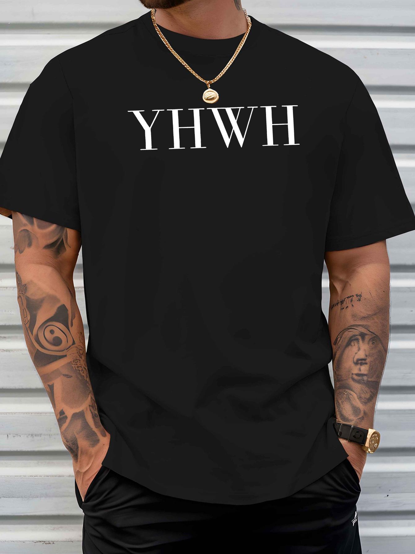 

YHWH New Men S Short-Sleeve T-Shirt, a Trendy Summer Top with Print Designs, for Casual Wear, Featuring a Round Neck And Breathable Fabric, Plus Size 4XL чорний