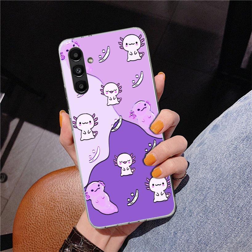 Cute Axolotl Kawaii Phone Case For Samsung Galaxy A17 A16 A15 A14 A13 A57 A56 A55 A54 A53 A37 A36 A35 A34 A33 A26 A25 A24 A23 Ga