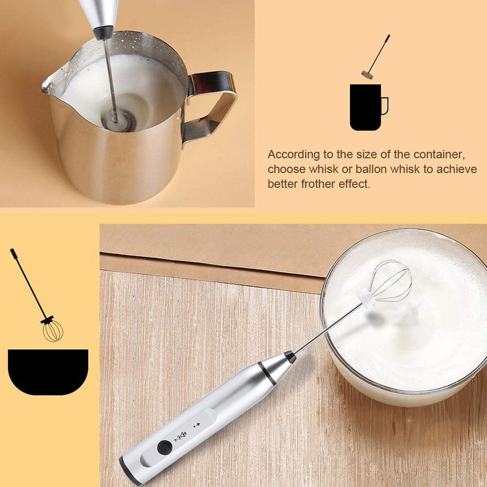 Rechargeable Milk Frother Electric Coffee Mixer Handheld Egg Beater Household Kitchen Tools