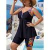 Dames Grote Maten Bedrukte Tankini Gesplitst Zwempak 6xl