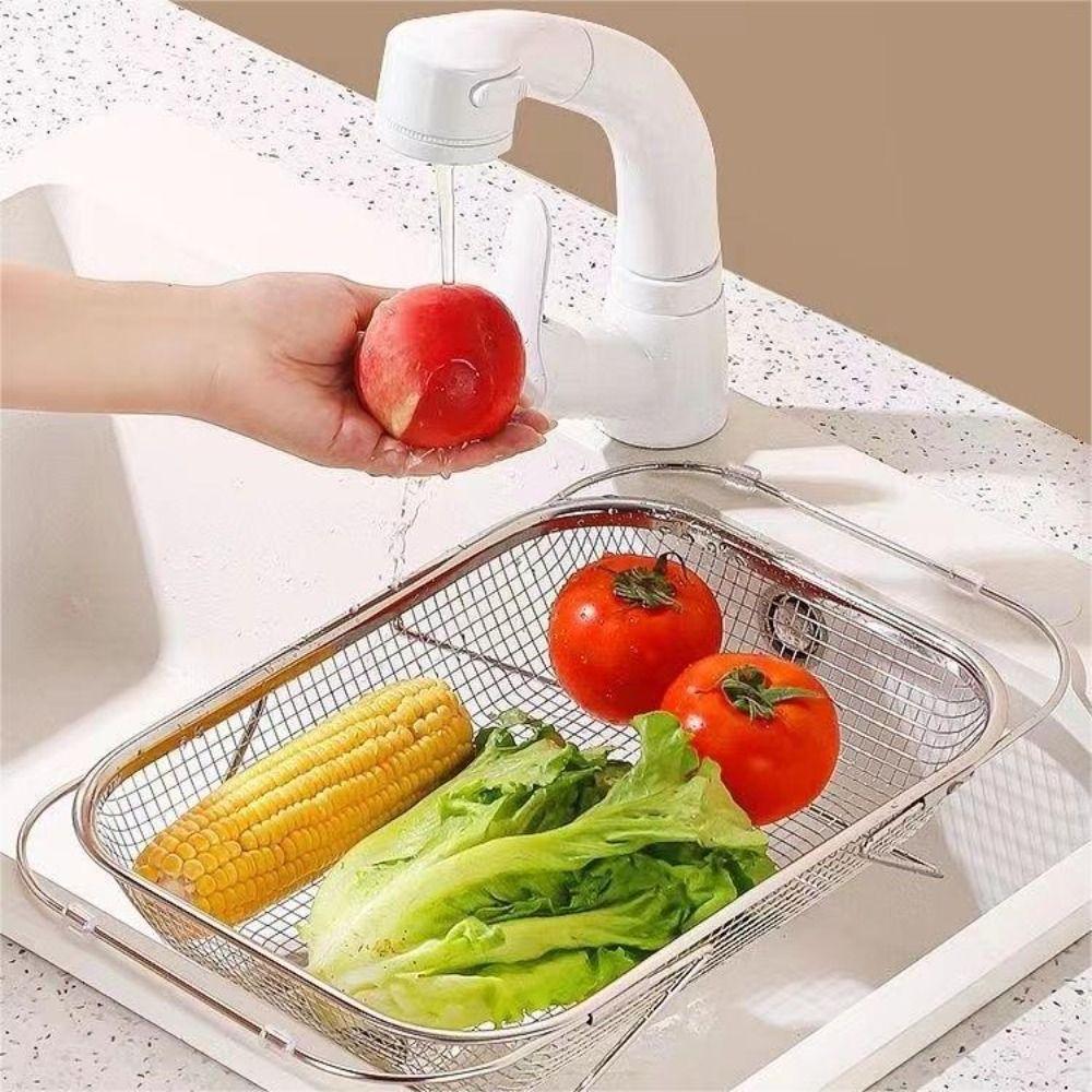 Versatile Sink Drainer Basket Stainless Steel Dish Drying Rack Dish Drainers Sink Strainer  Fruits