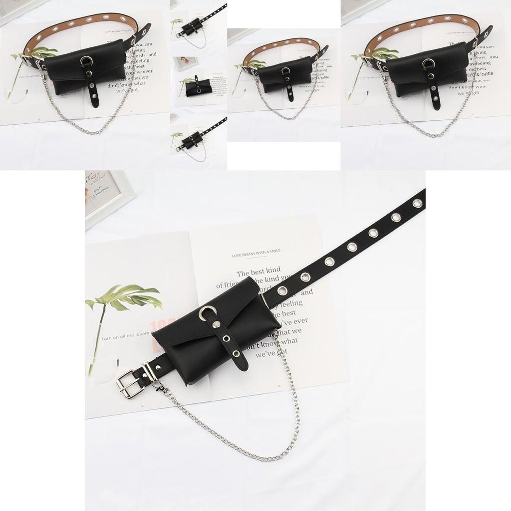 Punk Style Belt For Women With Pu Material And Adjustable Pin Buckle For Fashionable Streetwear