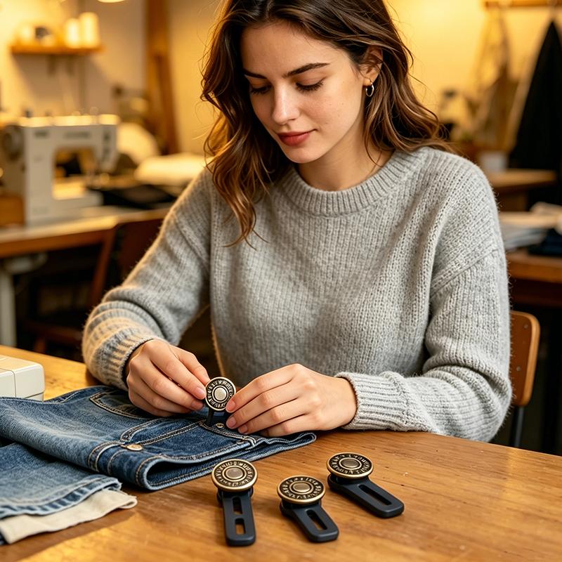 6PCS Jeans and Pants Button Waist Adjustment for DIY Pants Jeans Free Sewing Waist Extenders Buttons for Women and Men NK004