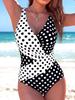 1011 women's one-piece swimsuit polka dot European and American popular new backless beach vacation style