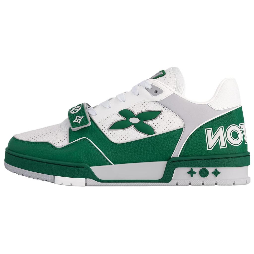 LOUIS VUITTON Trainer Cow Leather Low top Skateboard Shoes Men's Green 1AHTCP