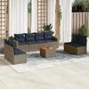 VidaXL Garden Lounge Set with Cushions 9 Pcs, Patio Sofas, Furniture Set, Outdoor Terrace Furniture, Grey 3256418