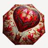 Heart-Shaped Hot Air Balloon Stained Wall ArtUmbrella, Portable 3-Fold Compact Umbrella,Christmas Gift ES631