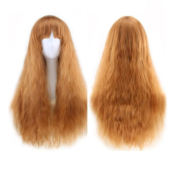 65cm Women Long Curly Wavy Hair Costume Party Full Wig Anime Cosplay
