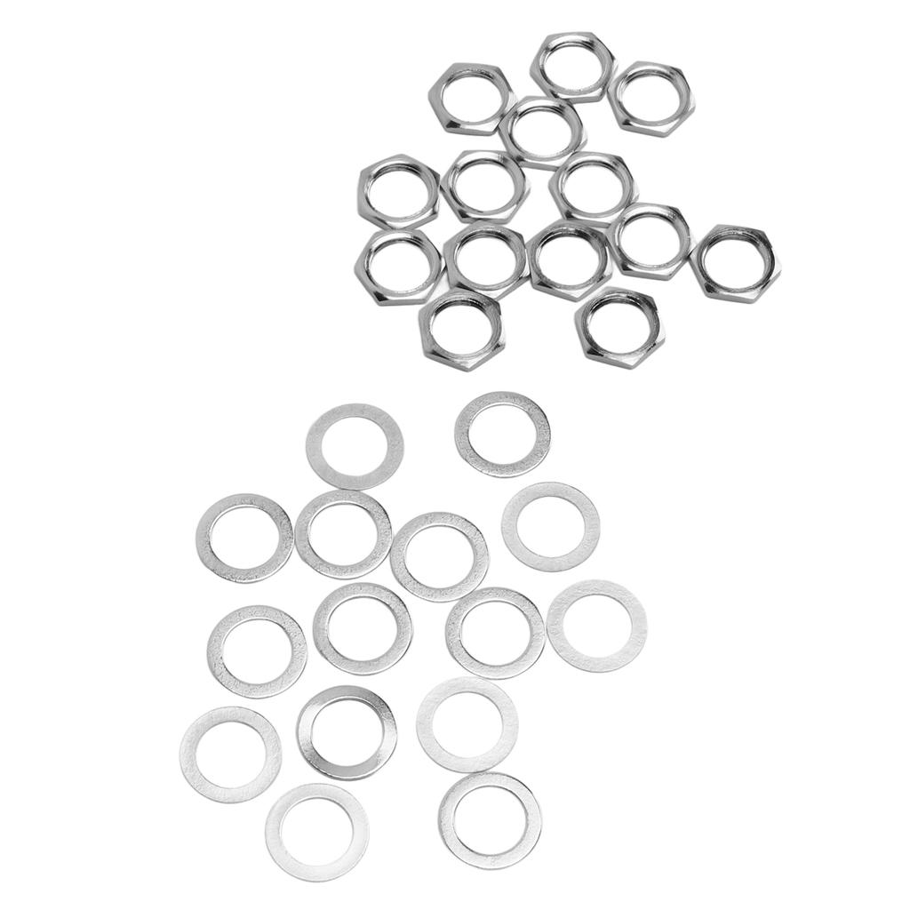 G3 8 Female Thread Nuts Metal Washer Kit Instrument Jack Fasteners for Electric Guitar Bass