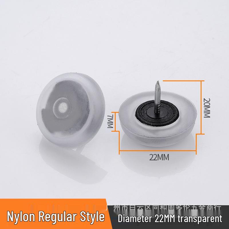 Non-Slip White Nylon Furniture Leg Nails - Moisture-Proof & Round Bottom Cabinet Baseboard Protectors