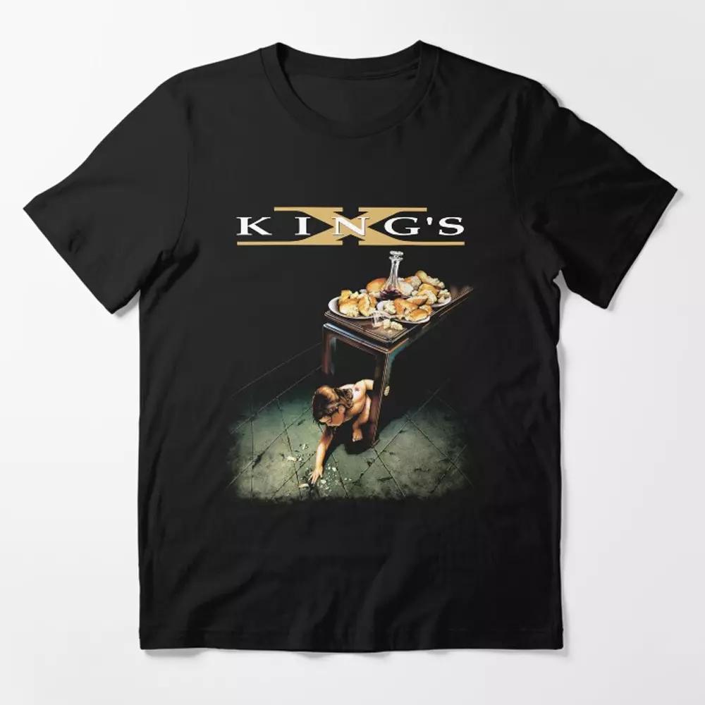 King's X Rock Band Shirt Black T-shirt Short Sleeve All Sizes T Shirt Tees Tops Unisex Cotton Short Sleeve High Street