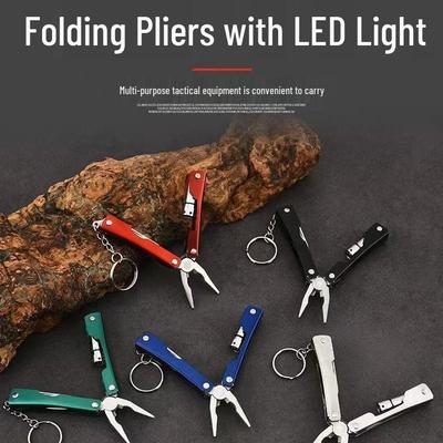 Compact Multi-tool: LED Folding Pliers for Outdoor, Fishing, Camping, Emergency Use