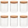 VidaXL 6 pcs Pots de conservation en verre et couvercle en liège 650ml