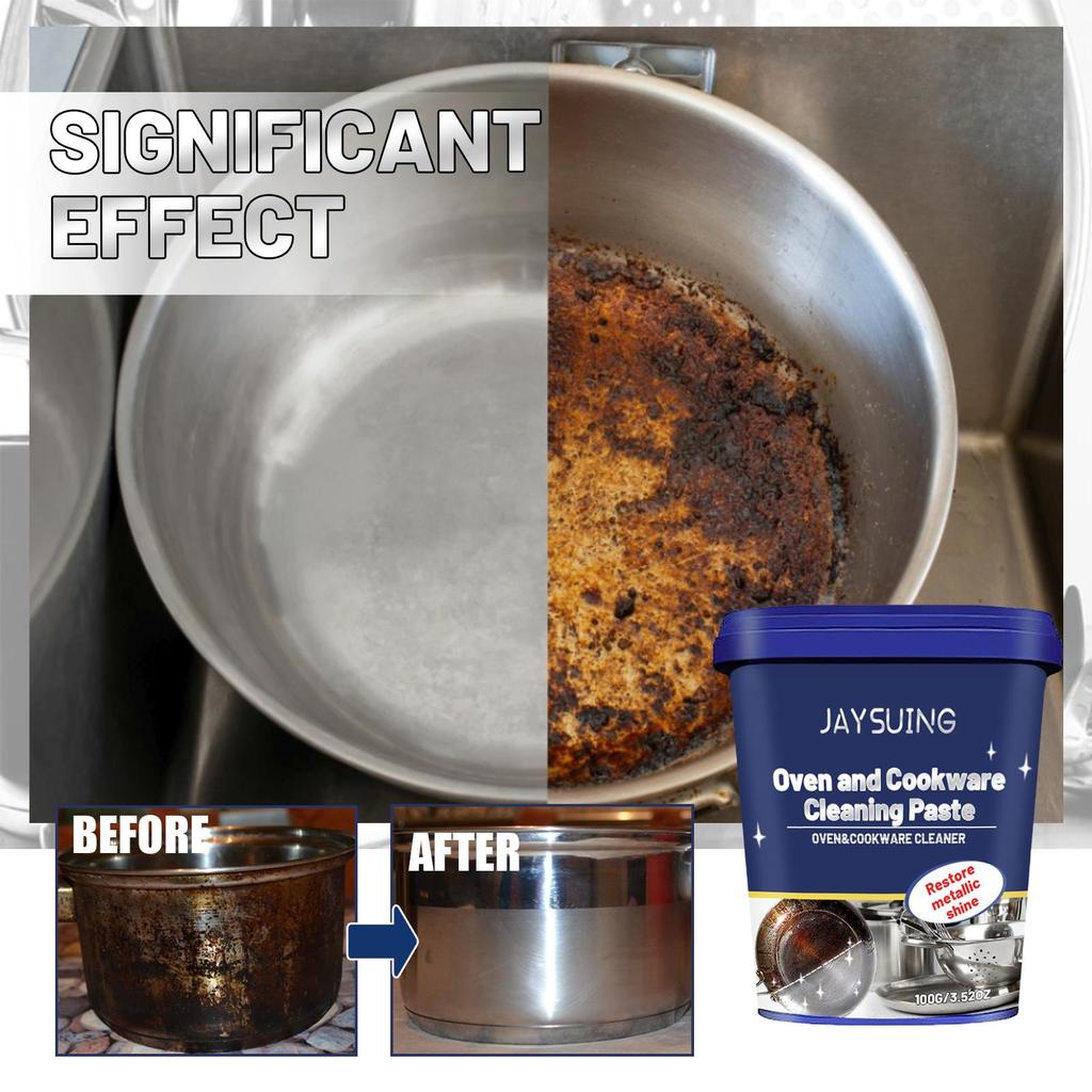 Stainless Steel Cleaning Paste Kitchen Utensils Cleaning Black Scale Stains on the Bottom of Pots and Pans Polishing Rust Removal Paste