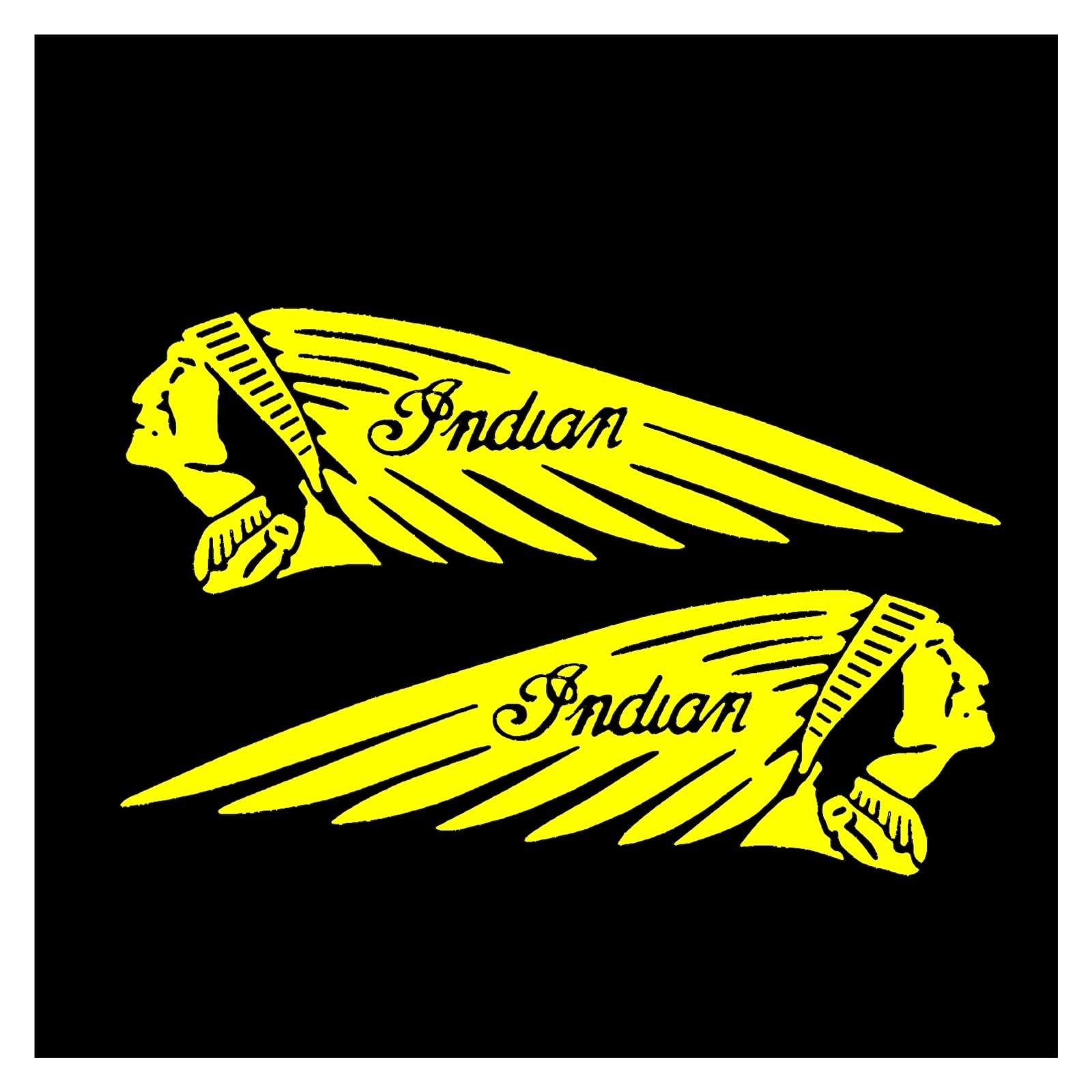 2PCS Motorcycle Cool Sticker Indian Badge Moto Fuel Tank Left Right Side Logo Racing 21x7.7cm