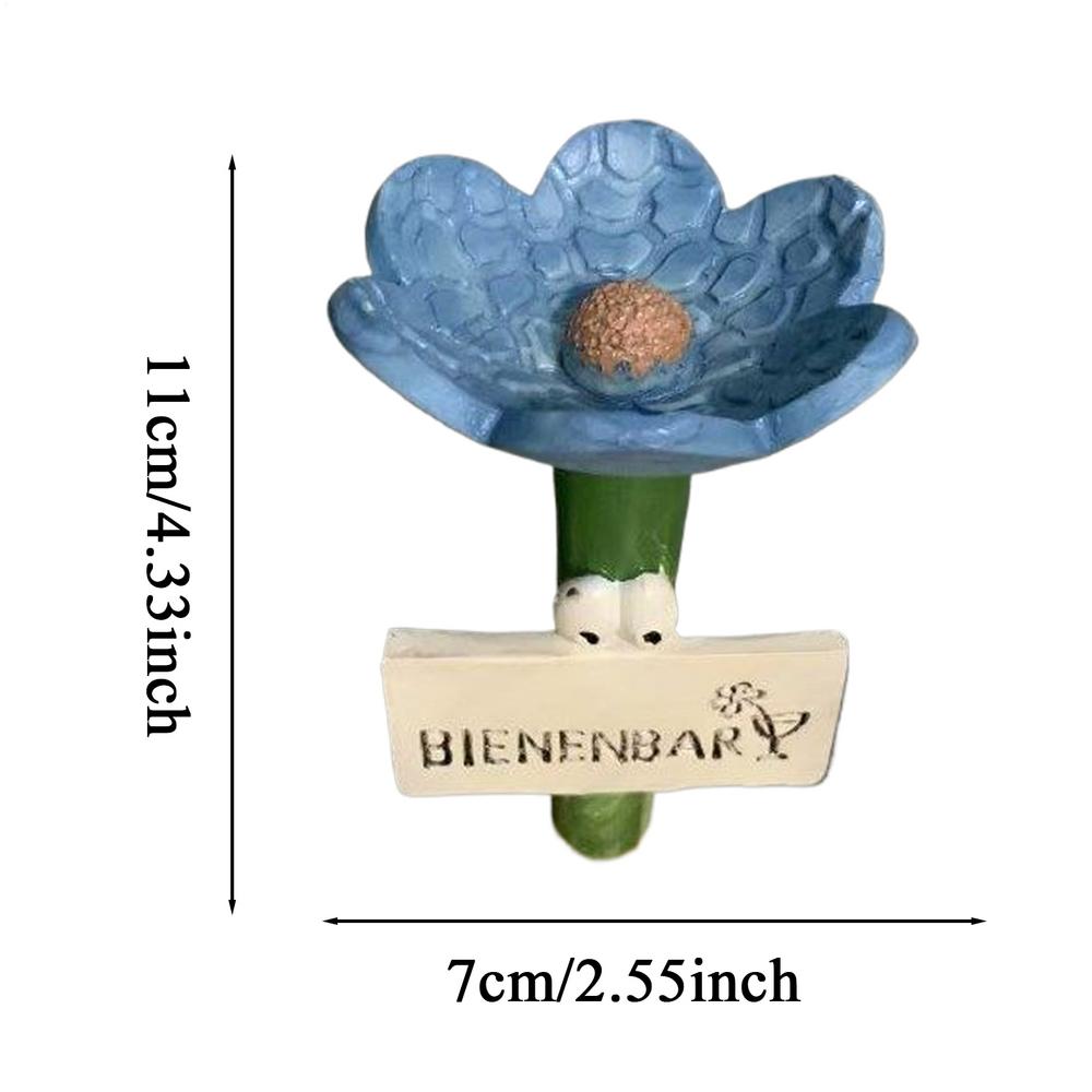 

Flower Shaped Bee Drinking Station Bee Pollinator Drinking Cup With Bracket Base Butterfly Watering Point Insect Feeder синий
