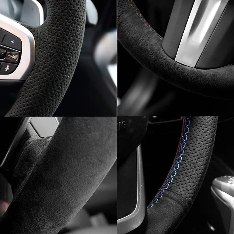 Customize DIY Soft Suede Leather Car Steering Wheel Cover For Hyundai Tucson 3 2015 2016 2017 2018   Car Accessories