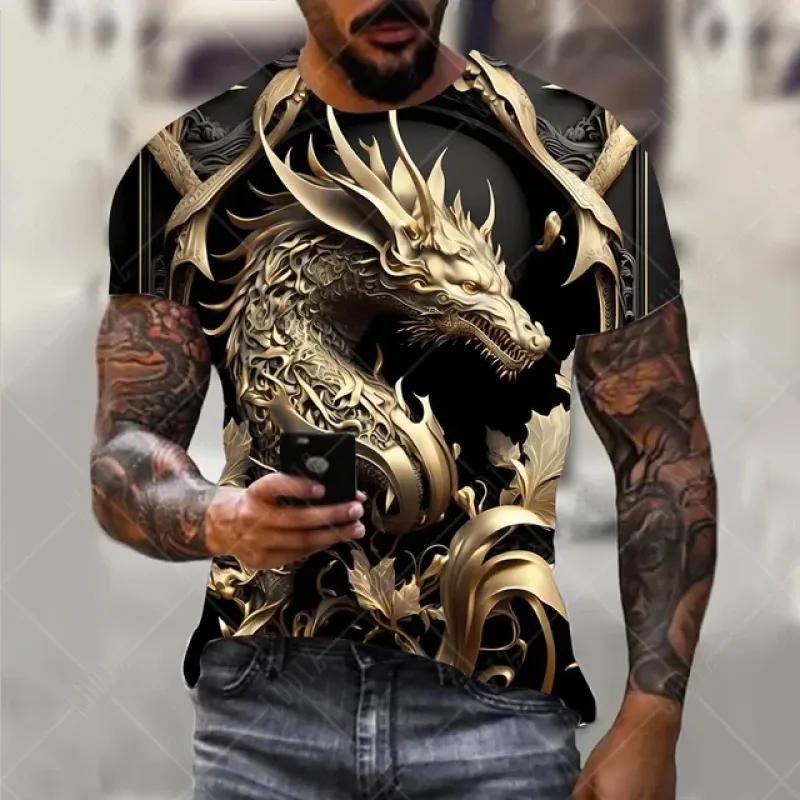 Men's T-shirt Skull Head 3D Digital Print Men's Novelty Short Sleeve Crew Neck Tees Summer Halloween Party Outdoor Fitness Tops