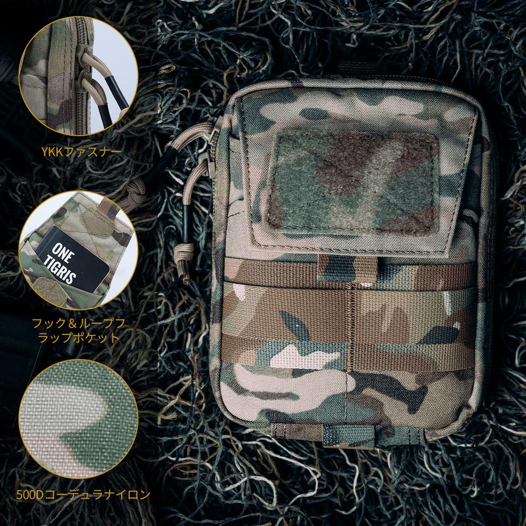 OneTigris EDC Military Tactical MOLLE System Large Small Item First Outdoor Camouflage Pouch, Pouch, Pouch, Pouch, Capacity, Storage, Work, Fishing,