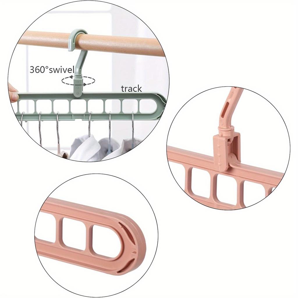 10pcs Space Saving Hanger Holder 9Holes Multi Hanger Organizer Space Saving Hanger Rotating Magic Hanger for Closet Space Saving