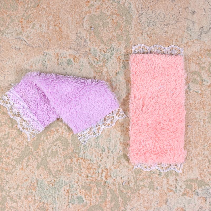 3Pcs/Set Dollhouse Mini Bathroom Lace Towel Bath Towel Model For Doll House Decor Kids Pretend Play Toys Diy Bathroom Ornaments
