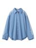 FRAY I.D. Women's Tuck Sleeve Shirt FWFB234132, Blue