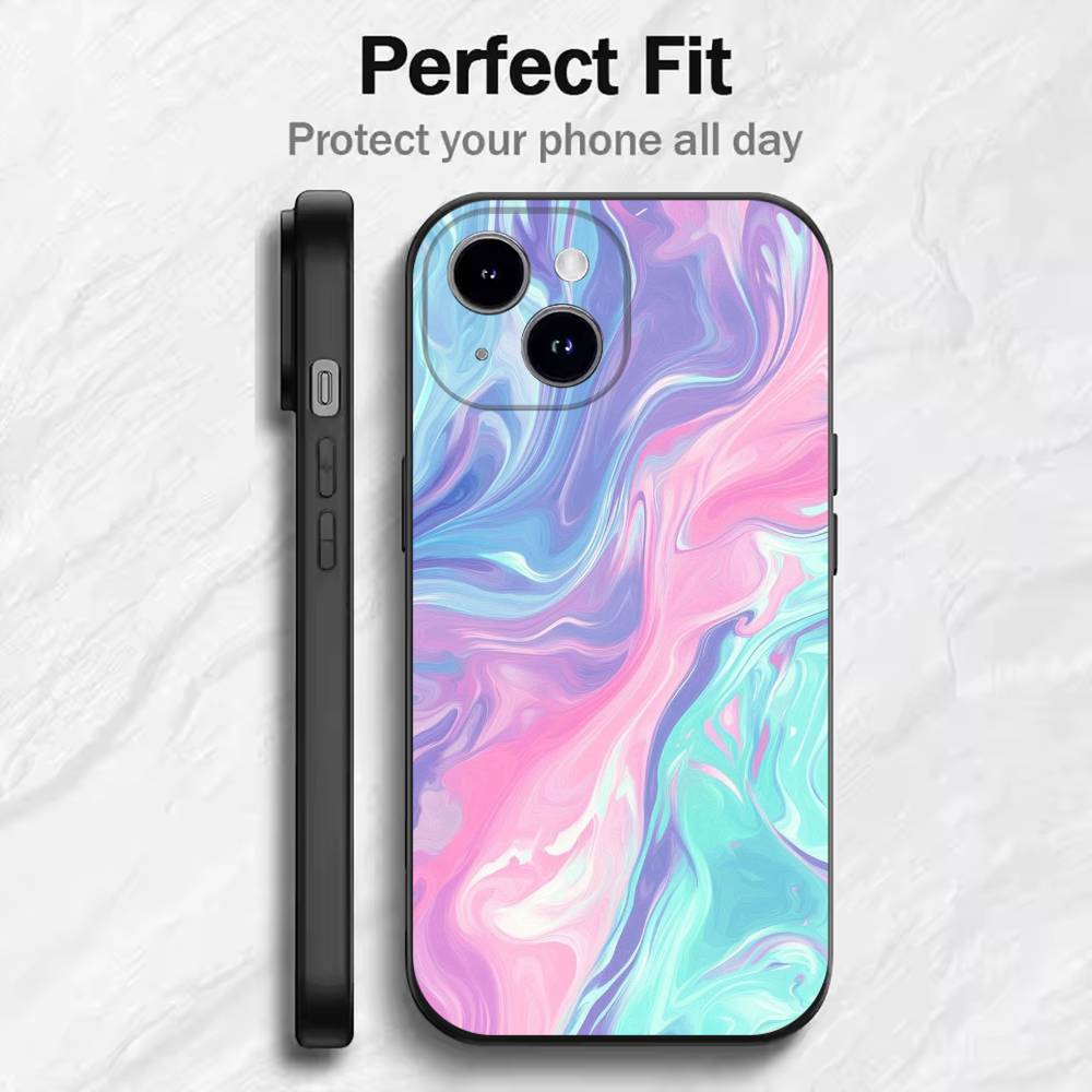 Gradient Silicone Phone Case For 17 16 15 14 13 12 11 Mini XS XR X 6S 6 Pro Max Plus Black Soft Cover