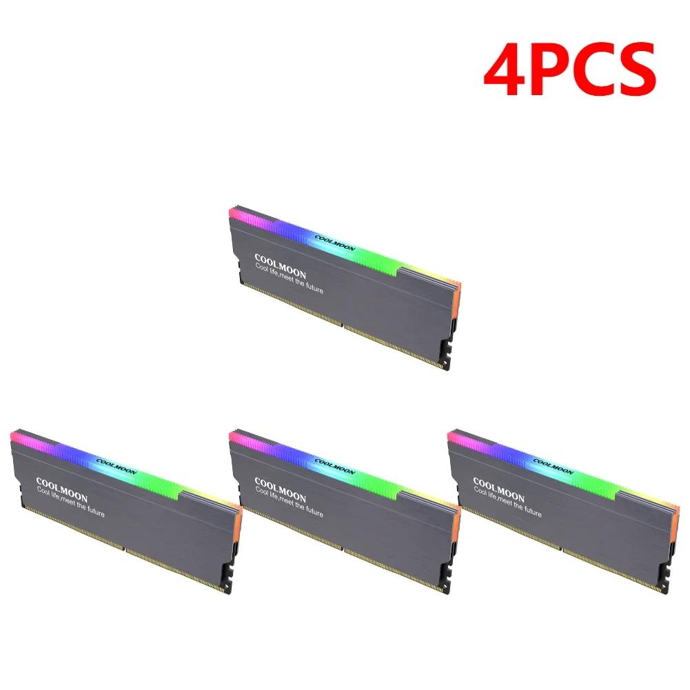5V-3PIN ARGB DDR Memory RAM Cooler Aura Sync Heat Spreader Cooler with Thermal Silicone Pad for Desktop Computer PC Memory