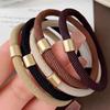 Jiaoxuefei Versatile Coffee-Colored Simple Hair Ties, 5-Color Set, Hair Bands for Ponytails, Elastic Hair Bands