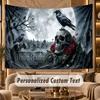 Skull Gothic (388) Theme Wall Tapestry Customized With Name Text Personalized Hanging Tapestry For Bedroom Living Room Decor