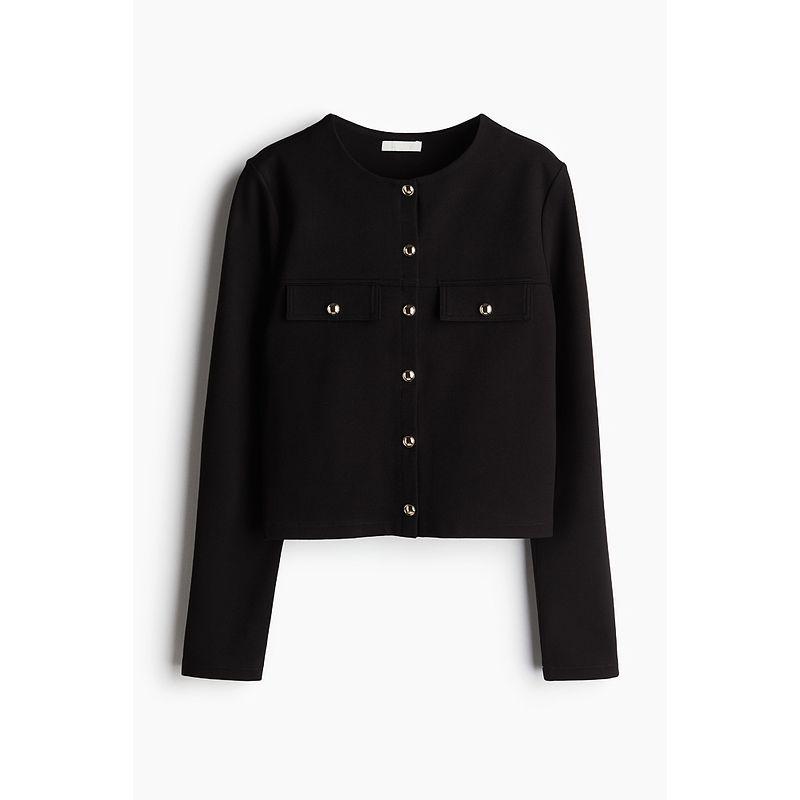 

HM Women s Naist Autumn Profile Classic Style Coat round Neck Warm Bottoming Cardigan Long Sleeves Tops 1236229 Black 150/76