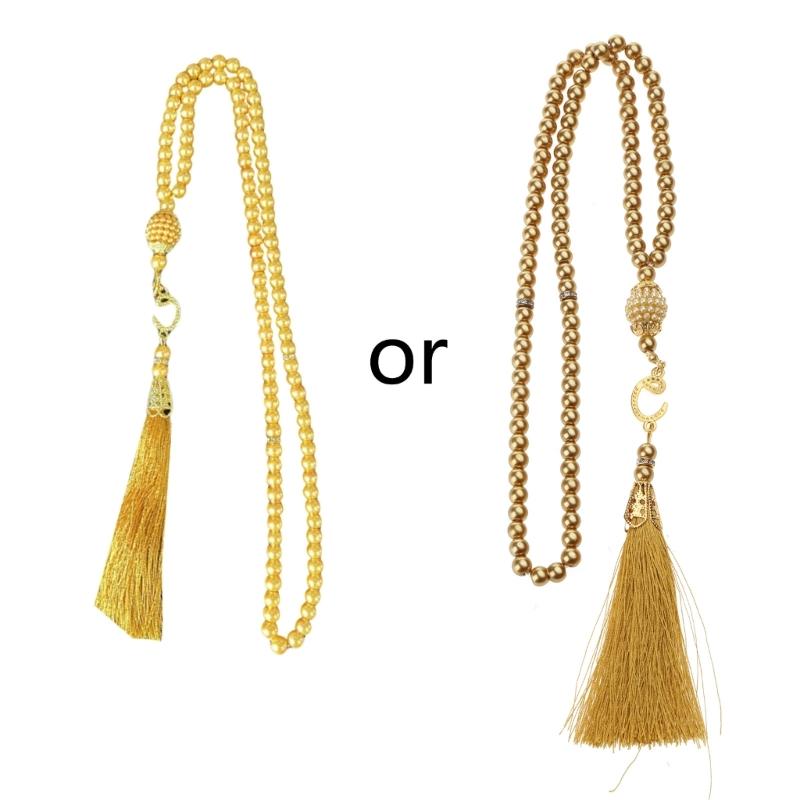 6MM Tasbih Muslim Prayer Beads Islamic Style 99 Beads Color Pearls Charm Bracelets  Mohammed Rosary Bracelets Gift