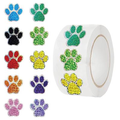 500 Pieces/roll Roll Sticker Hot-selling Tape Pet Dog Paw Sticker Hand Account Material Decorative Envelope Seal Sticker