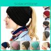 Womenmessy High Bun Winter Warm Pony Hat Knit Cap