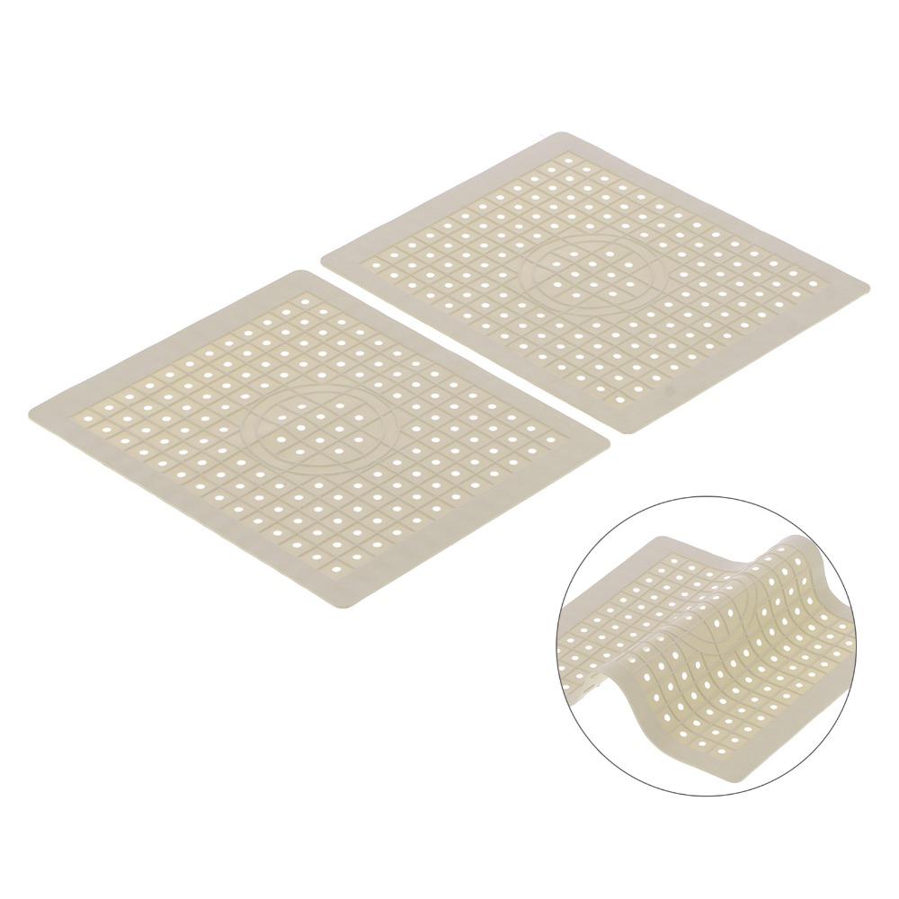 2pcs Food Grade Rubber Kitchen Sink Mat Fast Draining Sink Liner  Glassware Protection