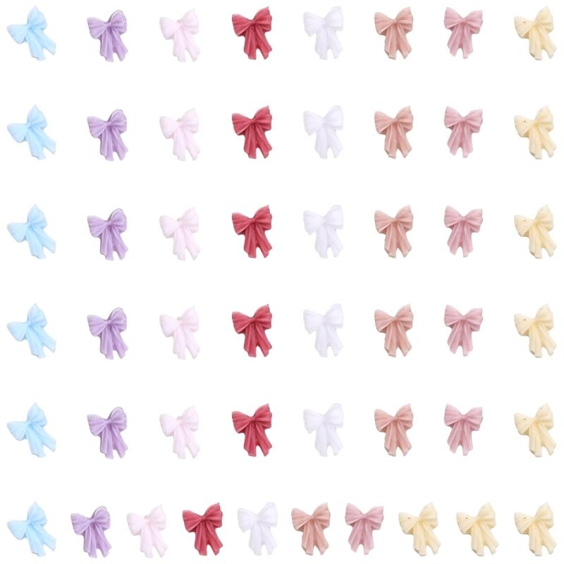 50 Stück Schleifen Nagelanhänger Einfache Schleife Nagelkunst Dekorationen Schleifen Designs Nagelzubehör Harzschleifen Nagel Strasssteine Geschenke