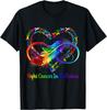 Krebs in allen Farben bekämpfen Regenbogenbänder Herz T-Shirt