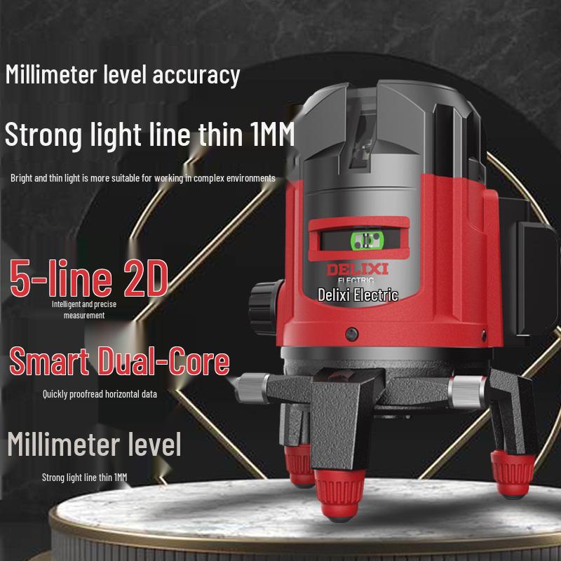 Delixi Electric High Precision Infrared Laser Level with Automatic 2/35 Line Leveling for Outdoor Use