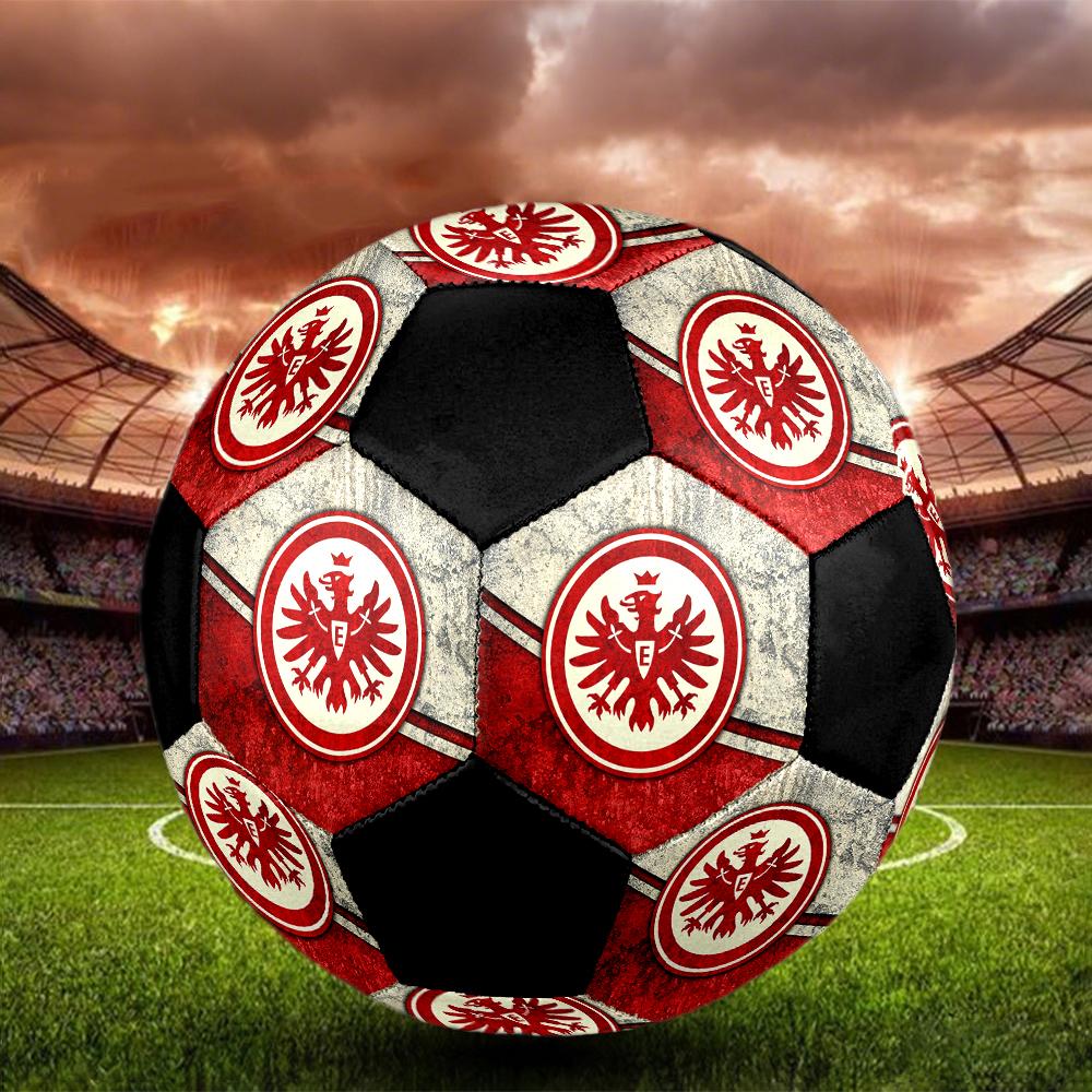 TAGLIA 5 Pallone da Calcio Eintracht Frankfurt Colorato Per Tutte le Età Cucito a Macchina PVC Pronto per la Competizione Resistente Alta Rimbalzabilità