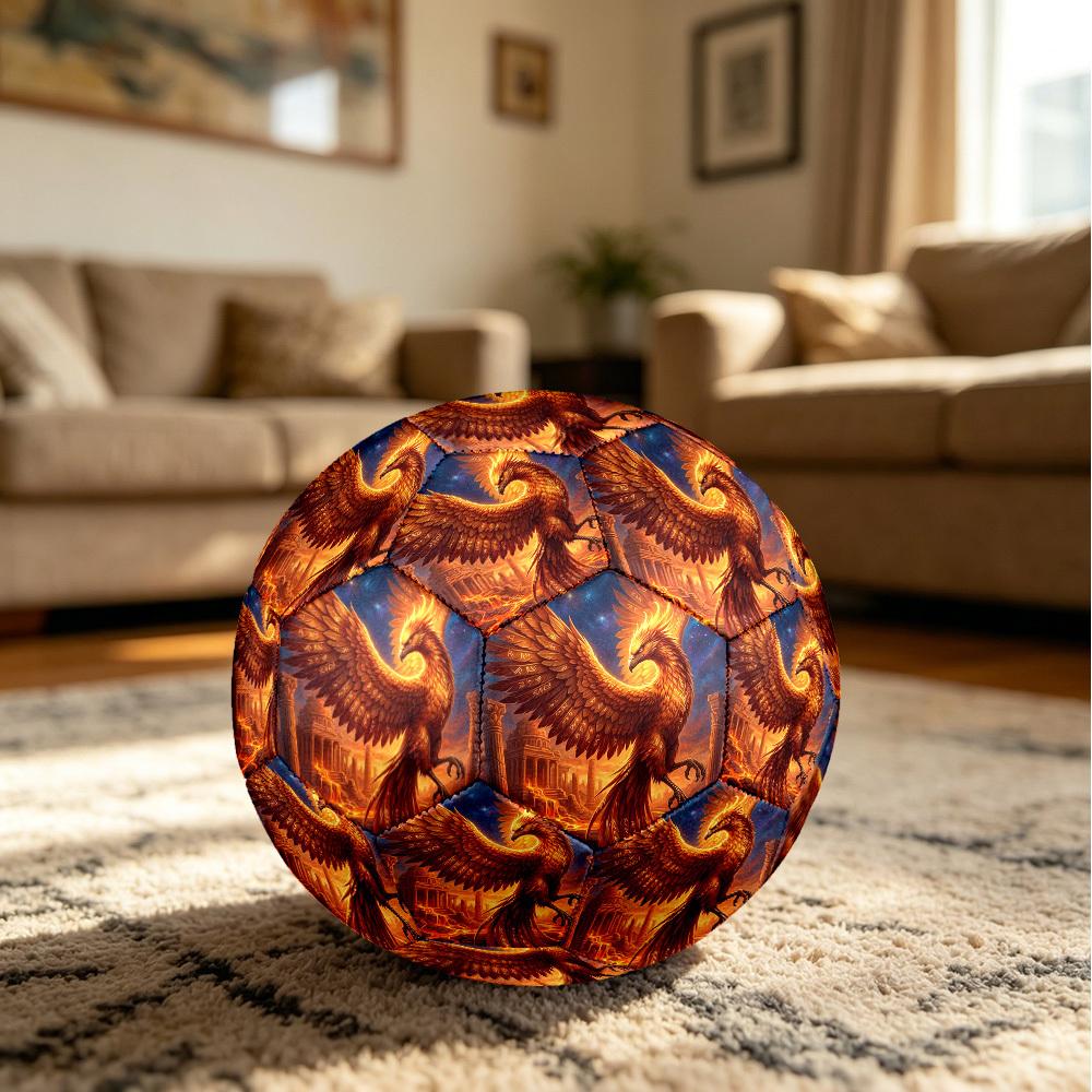 1pc Phoenix Theme Soccer Ball Football, Size 5, Lightweight PVC, Durable Outdoor Training Soccer Ball, Gift M61440