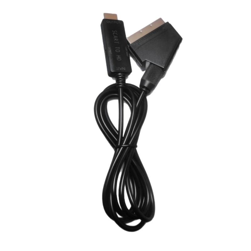 SCART to HDTV Port Converter Cable 1.80m Long AV Signal Adapter Wire Line for Video & Sound Transfer
