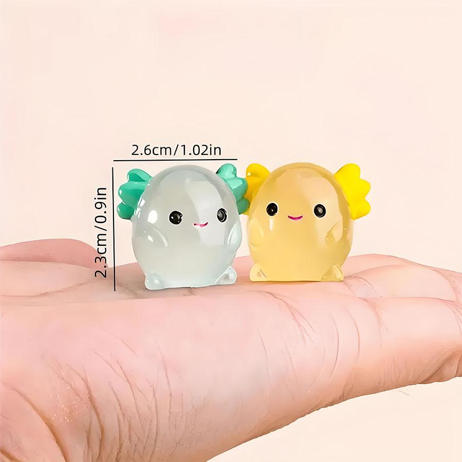 10/20 Pezzi Axolotl Mini in Resina Luminosi Axolotl Miniatura Glow In The Dark Figure di Animali Piccoli Ornamento Per Giardino Fatato Fai da Te