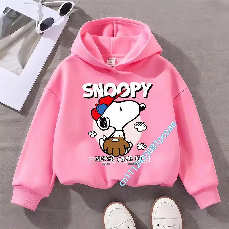Snoopy children's hooded sweatshirt for boys, girls, casual top with cartoon print, long sleeve, autumn/winter collection