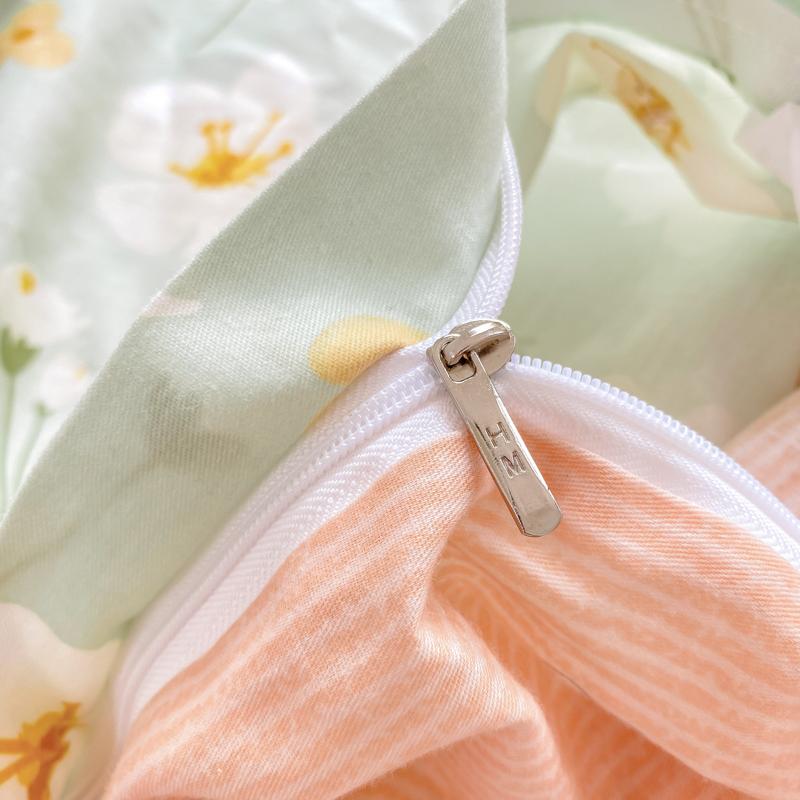 Fresh White Flowers 100% Cotton Duvet Cover Botanical Floral Pattern Quilt Cover with Zipper Queen King Bedding for All Season