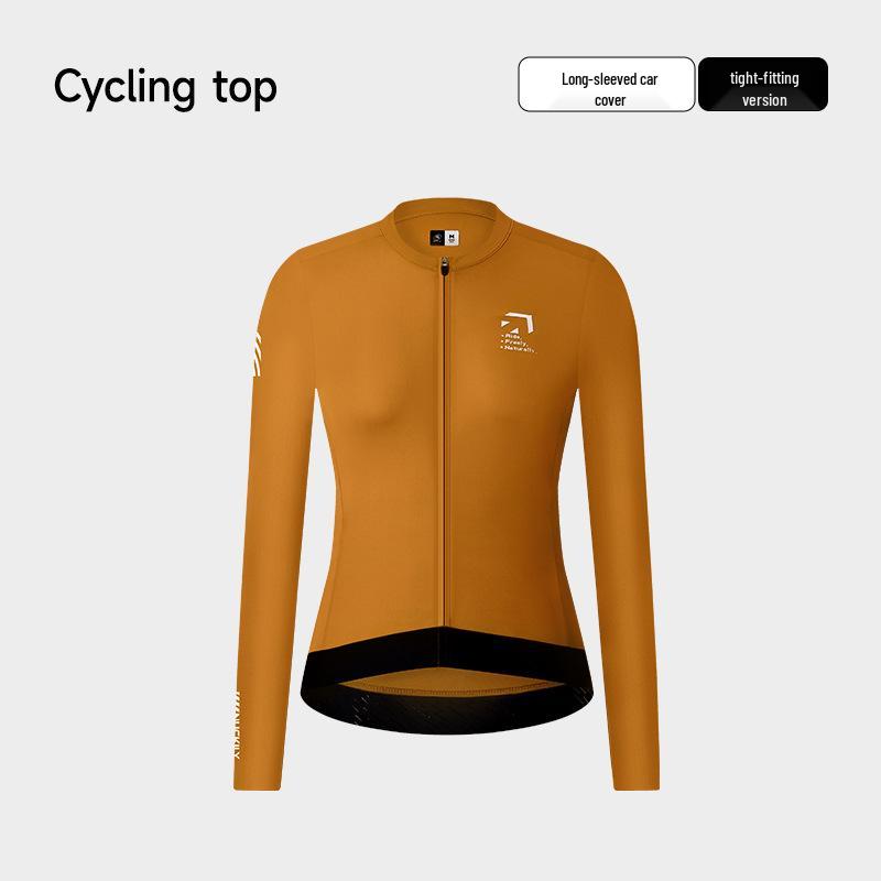 

NUCKILY Women s Long Sleeve Cycling Jersey - Breathable, Sweat-Wicking, Tight-Fit Road Bike Top for Spring and Autumn. L