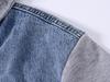 Trendy Plus Size Patchwork Denim Hoodie - Casual Loose Fit