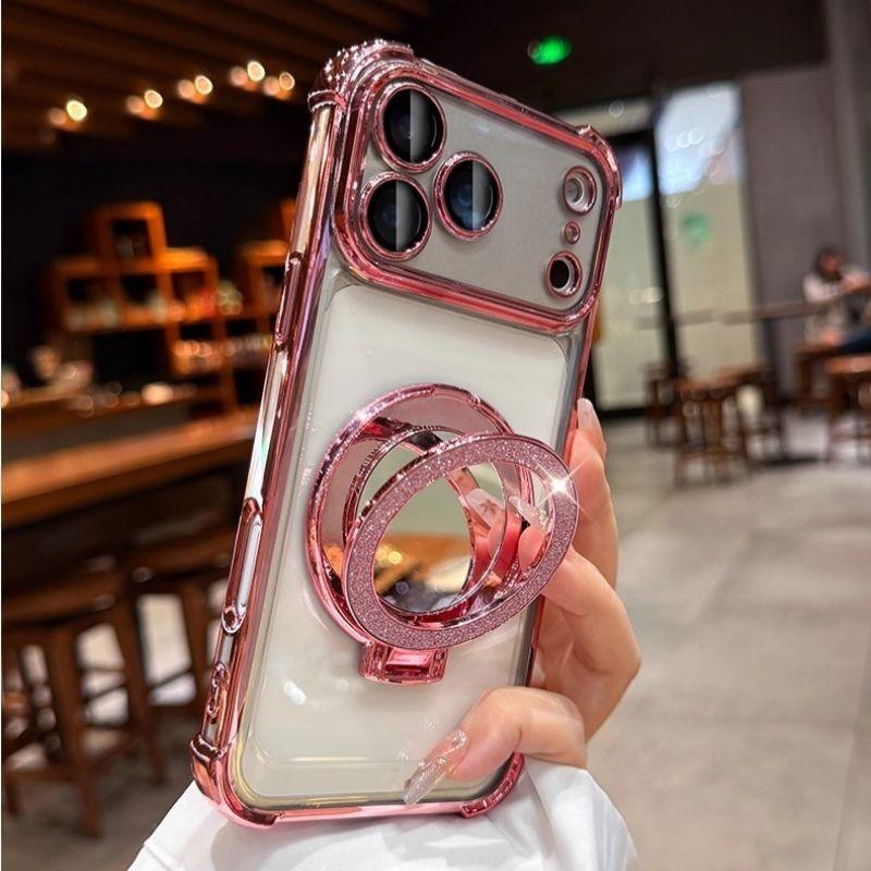 Luxury Glitter Mirror Bracket Magnetic Case For Honor 400 PRO LITE MAGIC 7 X7D X9D X8C X8B X8A X9B X7A X6C X9A X6A X8 X5B X5C