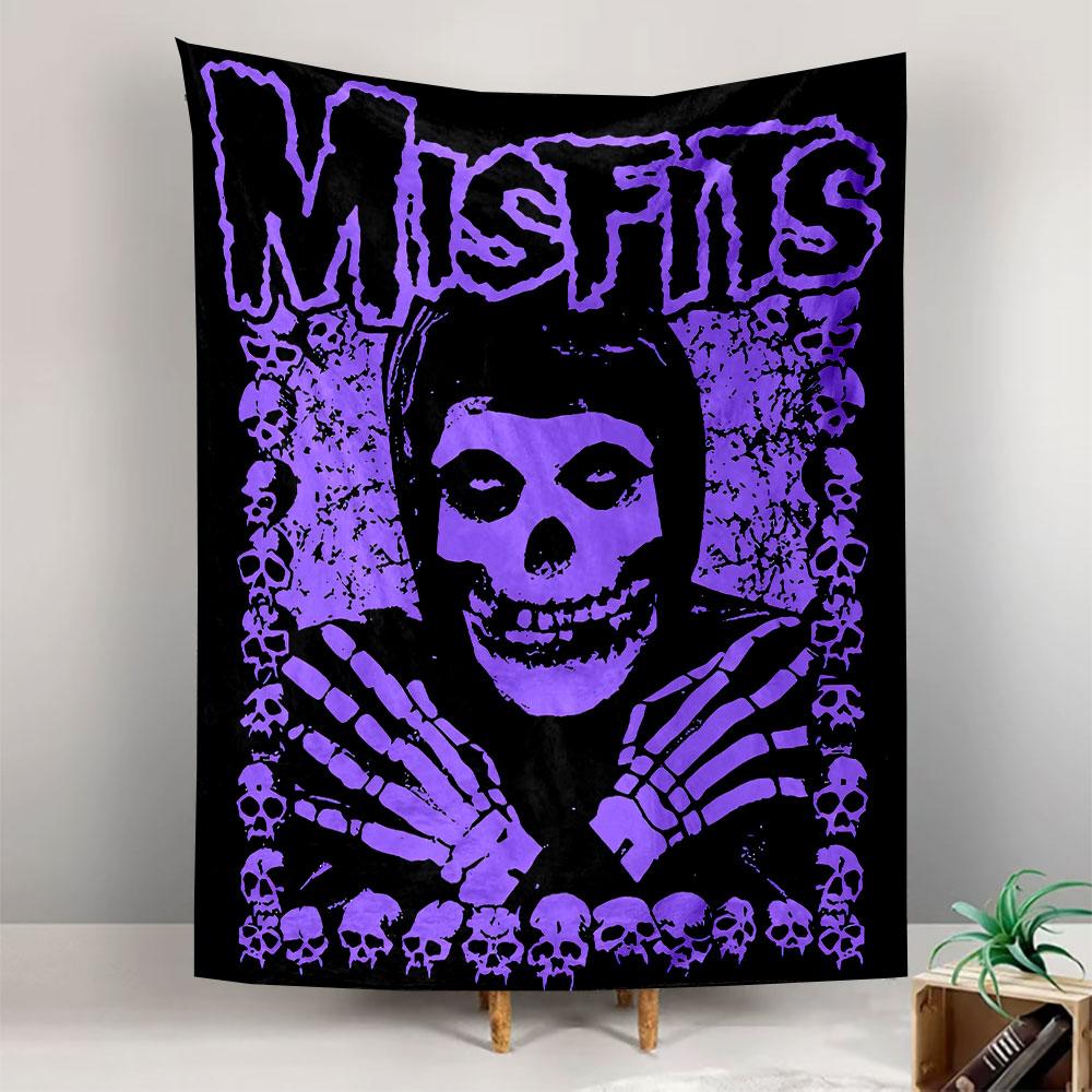 Misfits Tapestry Wall Hanging, Horror Punk Logo, Wall Decor for Bedroom Living Room Dorm