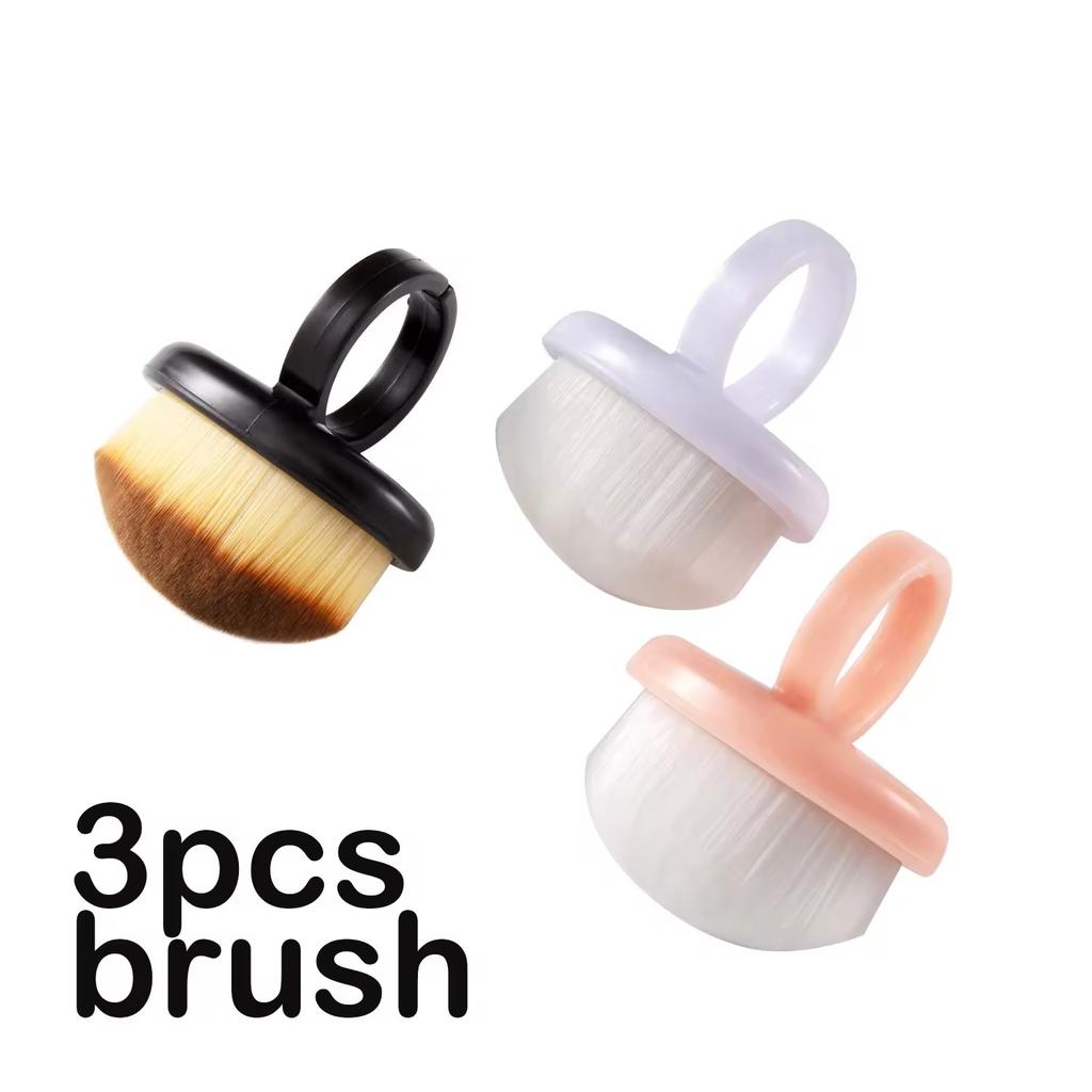 1/10Pcs Manicure Dust Clean Brush Finger Ring Duster Soft Hair Nail Polish Powder Dusting Tools Nail Art Dense Bristles Brush